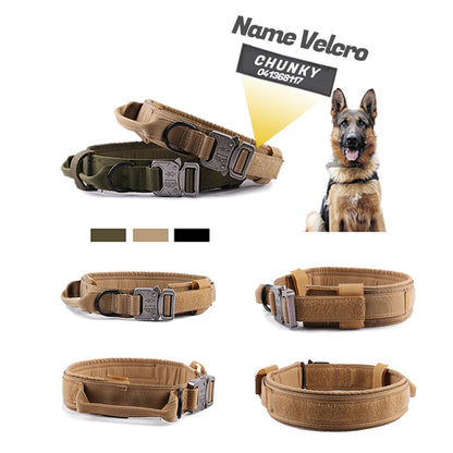 Personalized Name Engraving Tactical Dog Collar