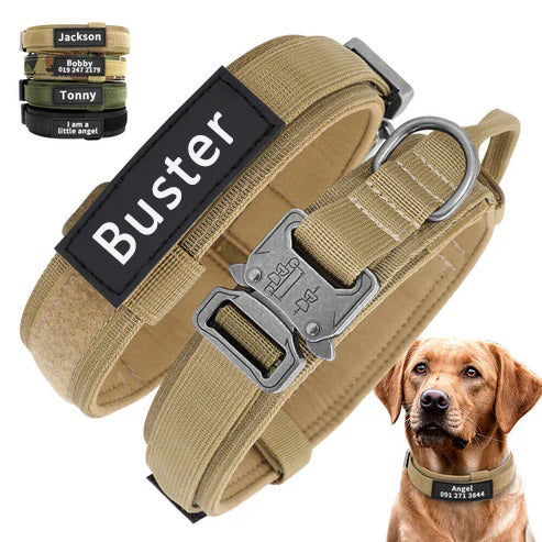 Personalized Name Engraving Tactical Dog Collar