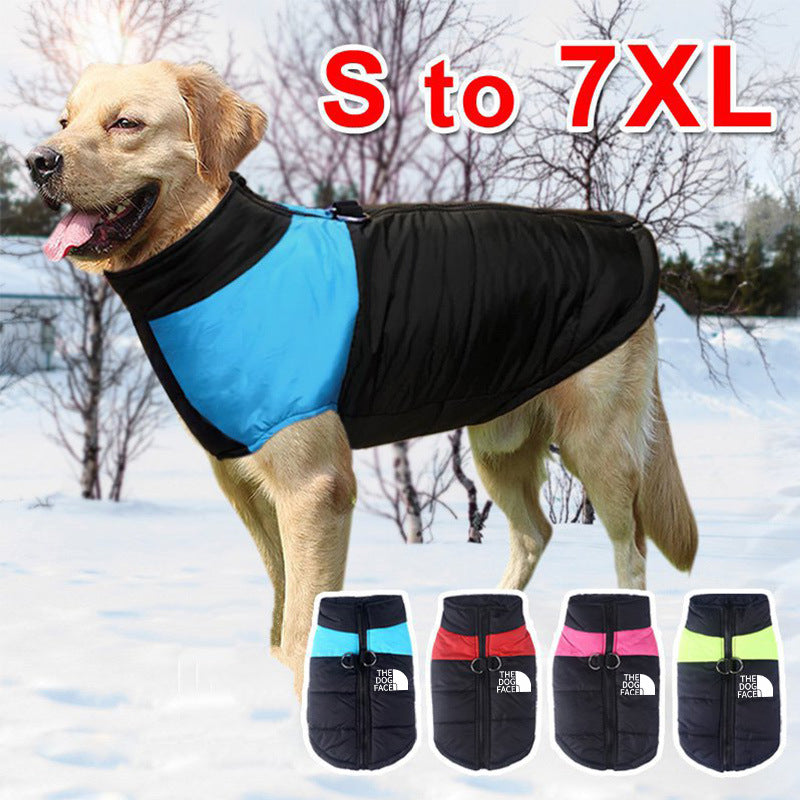 Waterproof Dog Clothes Pet Coat Winter Warm Vest Thickened Zipper Jacket Dog Clothes Small Medium Large Dogs