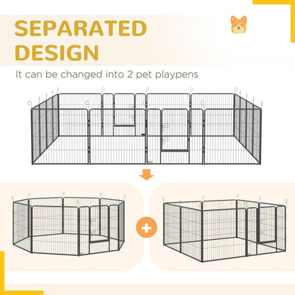 16 Panel Heavy Duty Puppy Play Pen for Small & Medium Dogs