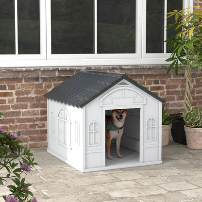 PawHut Weather-Resistant Dog House, Puppy Shelter for Large Dogs